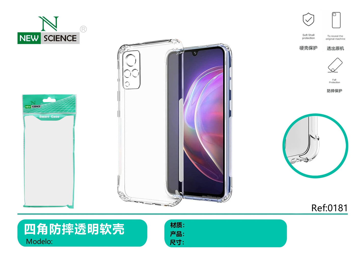 Oppo A80/A3 Pro Carcasa Reforzada Antigolpes Transparente