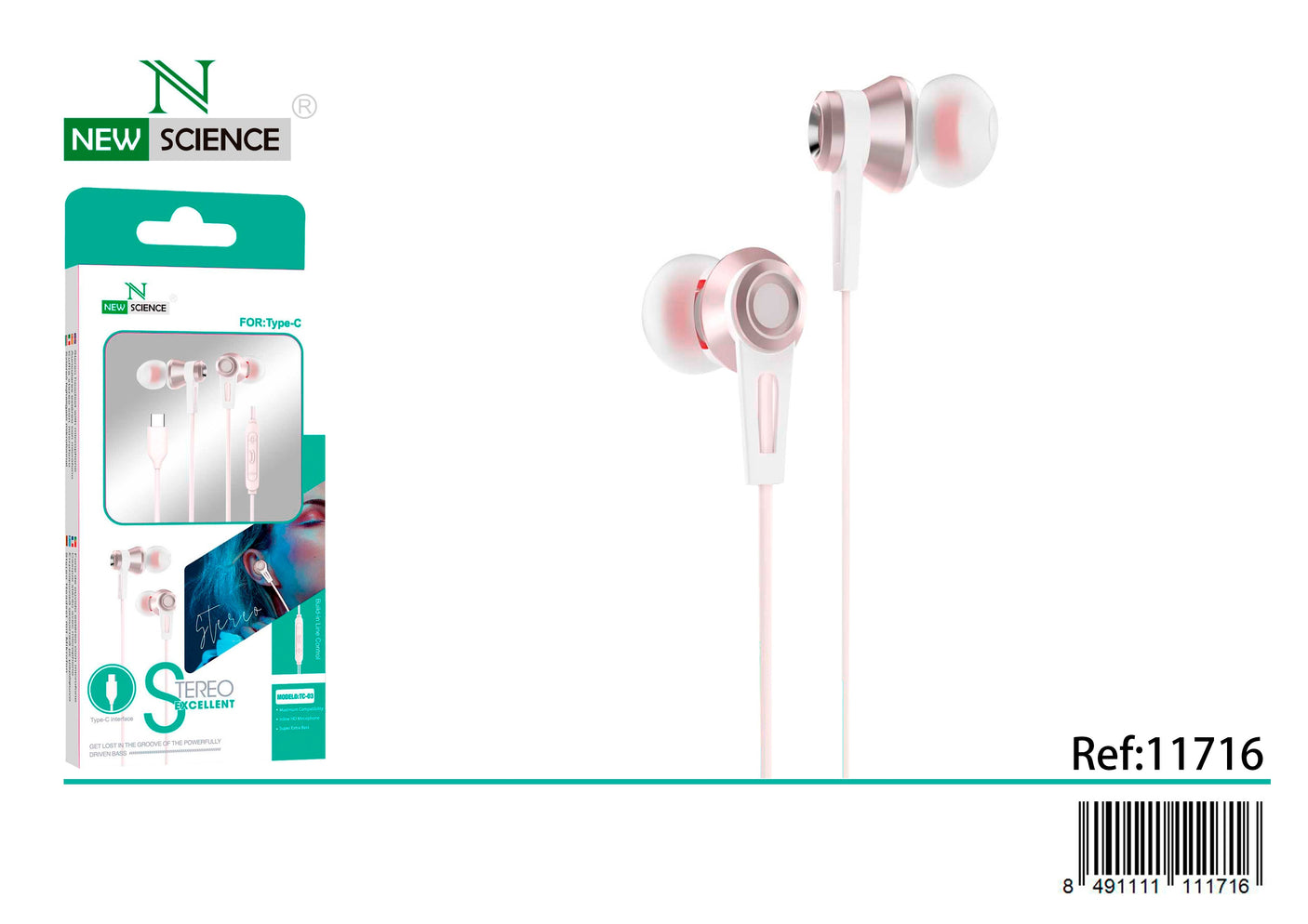 Auriculares Type C con Almohadilla TC-03