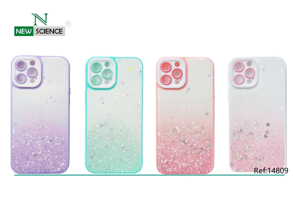 Funda Brillo con Purpurina Estrellitas iPhone 13 Pro (Mix)