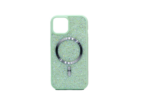 Capa Magsafe para iPhone 16 Plus com diamantes brilhantes cromados