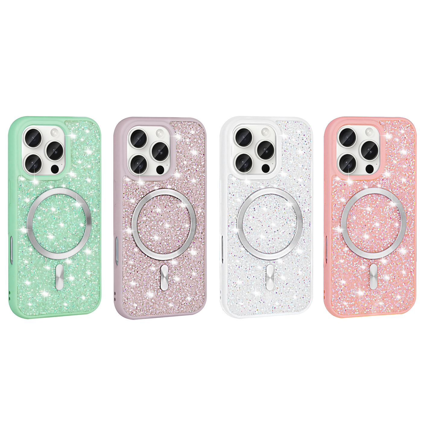 Samsung S24 Plus Magsafe Case with Glitter Diamonds Chrome