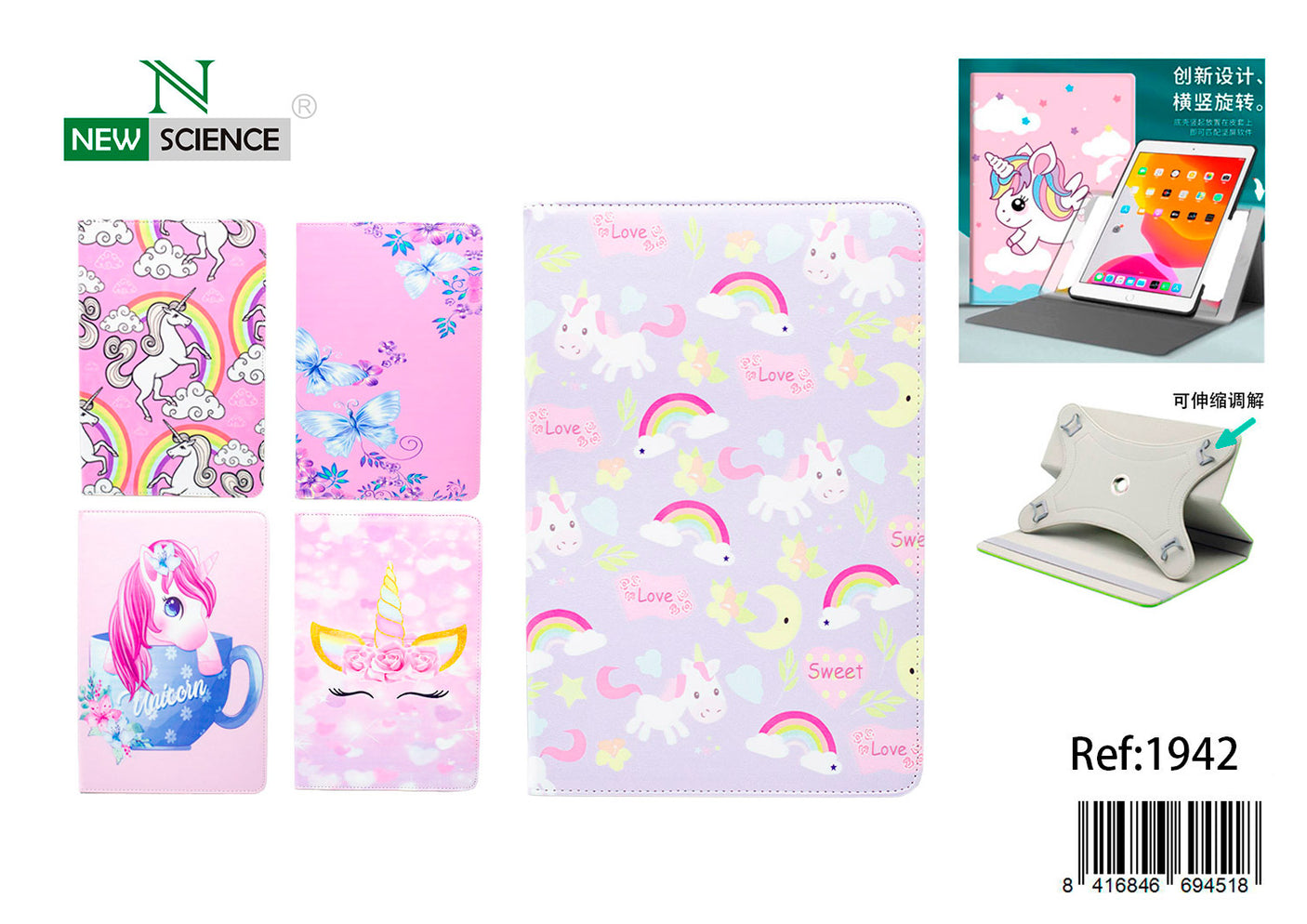 Funda Tablet Giratoria Universal 10" Diseño