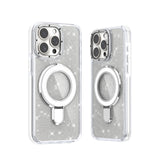 iPhone 16 Pro Max Carcasa Magsafe Brillante con Soporte Anillo Plegable