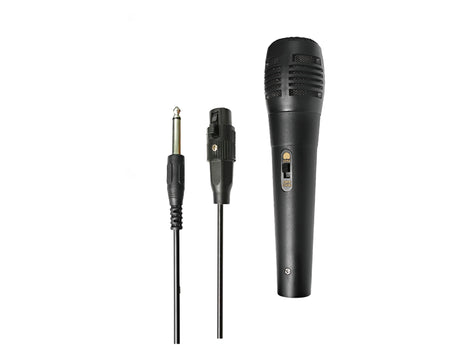 Microfone vocal dinâmico com cabo de 2 metros, conexão jack de 6,5 mm e botão liga/desliga Modelo: BT-2307