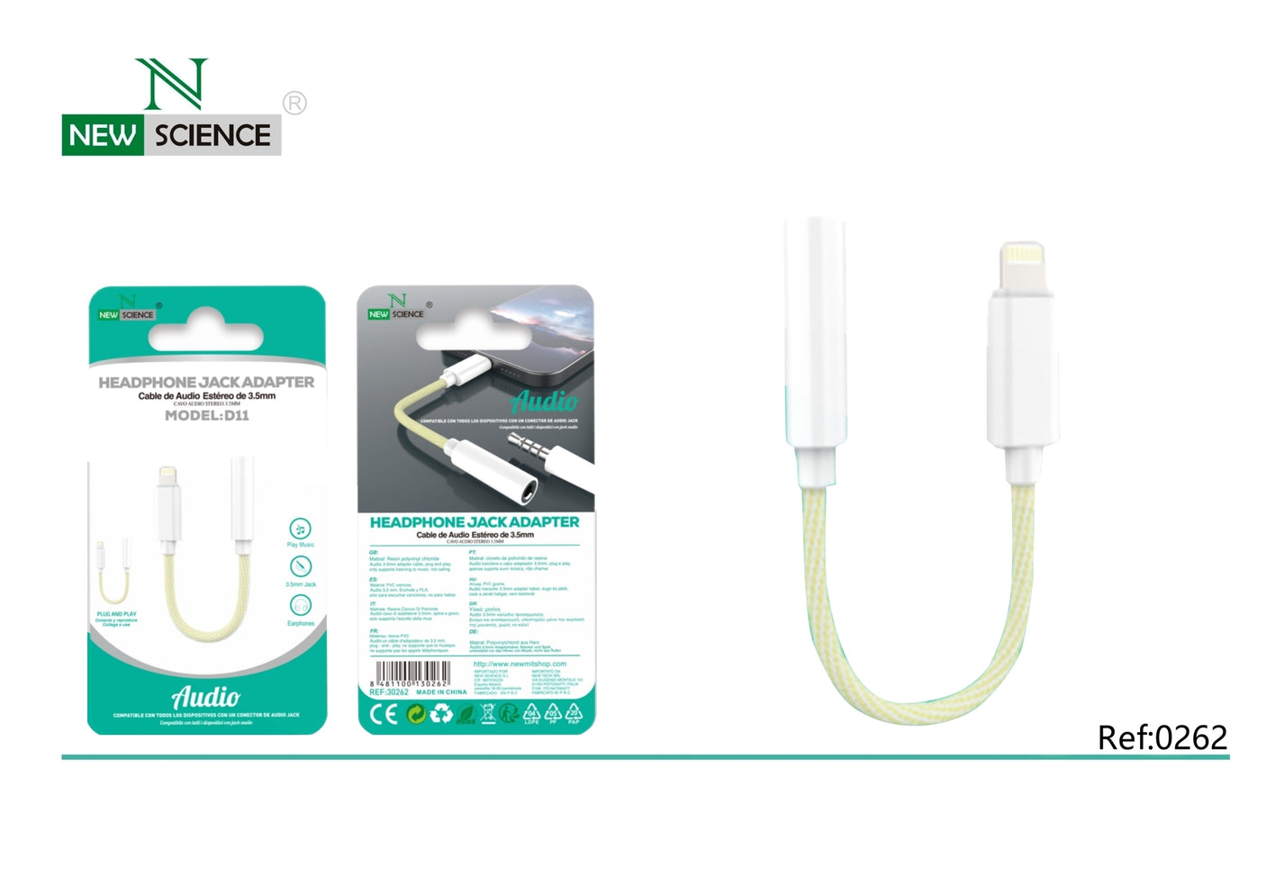 Adaptador de fone de ouvido Lightning D11