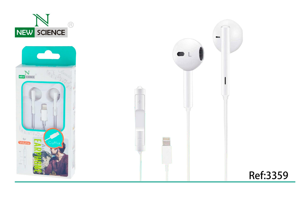 Auriculares Lightning para iPhone L-9 Blanco