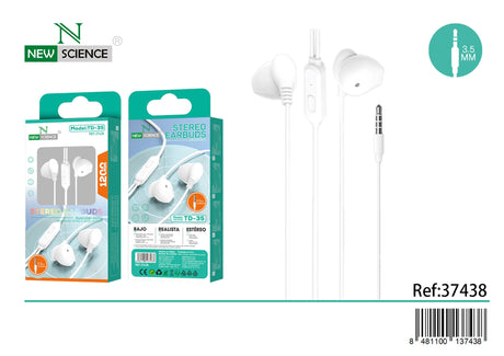 Fones de ouvido com conector de 3,5 mm TD-35