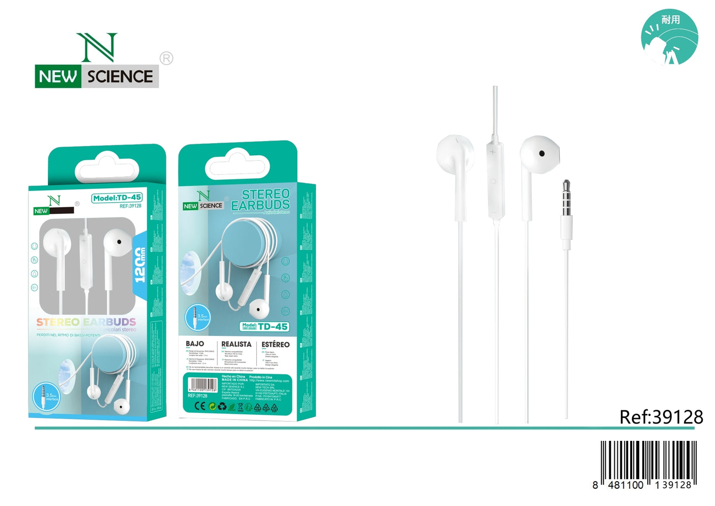 Auriculares 3.5mm Jack TD-45