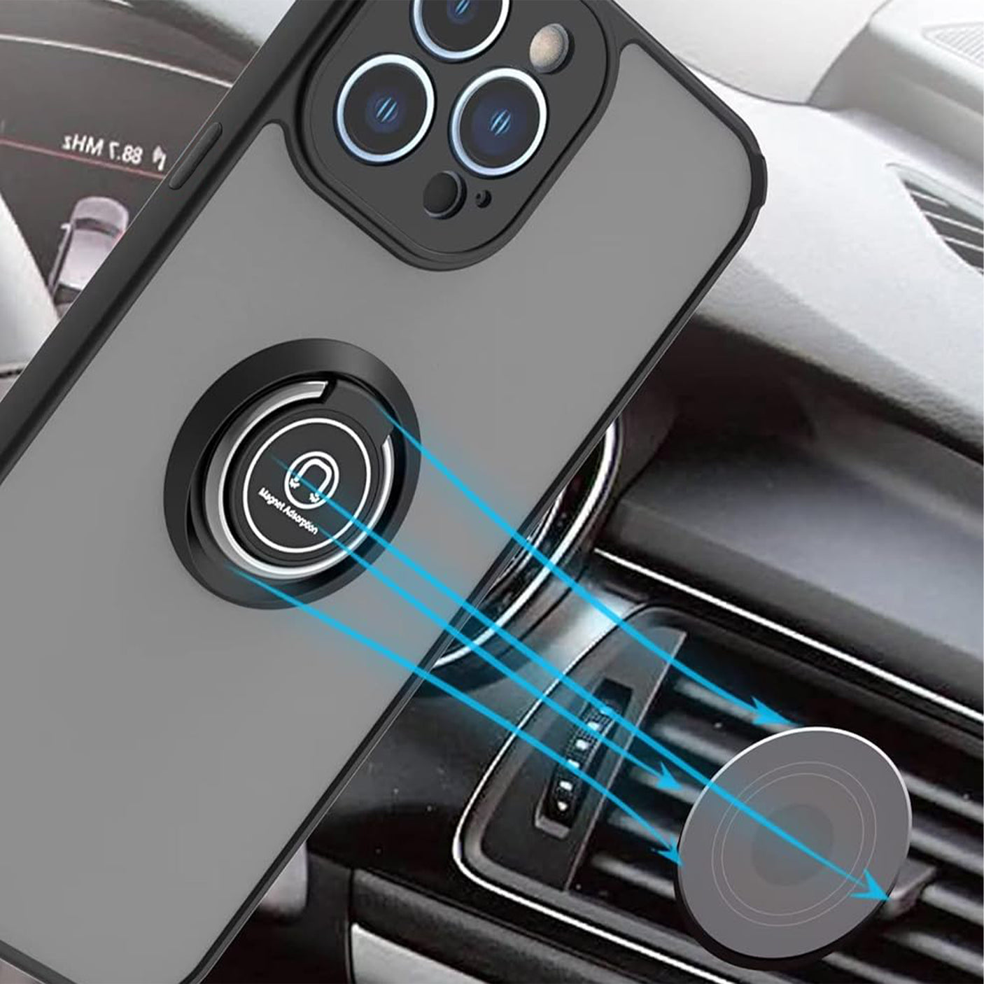 iPhone XS Carcasa Mate Elektro con Anillo Soporte