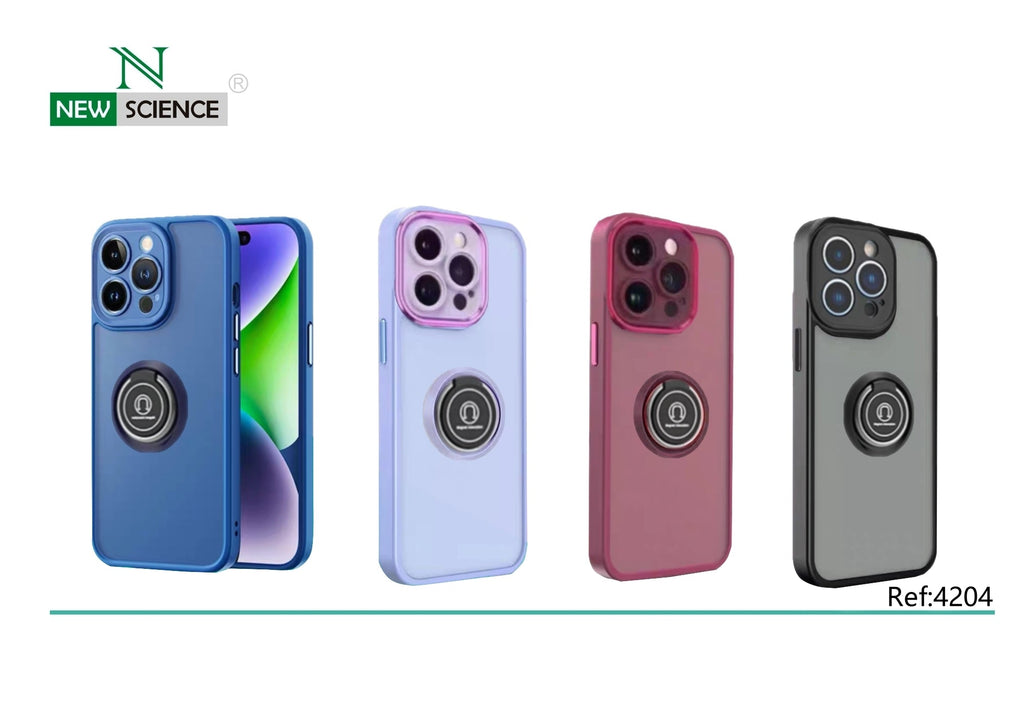 Capa fosca Elektro para iPhone 15 Pro Max com suporte de anel