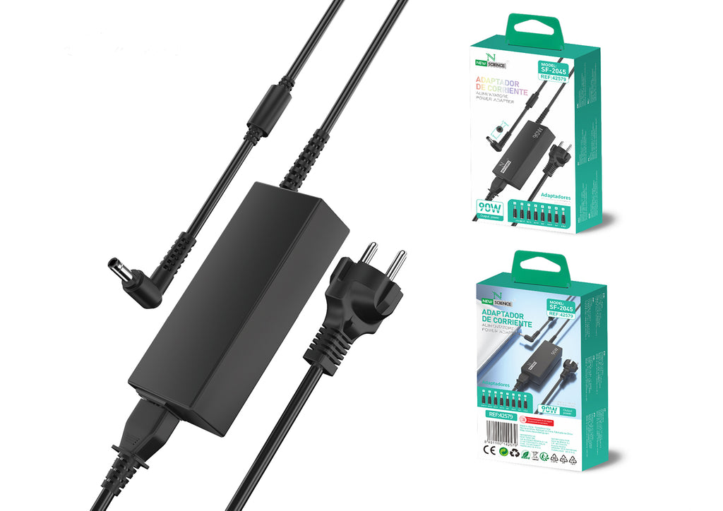 Cargador para Portátil Universal con Múltiples Conectores 90W SF-2045