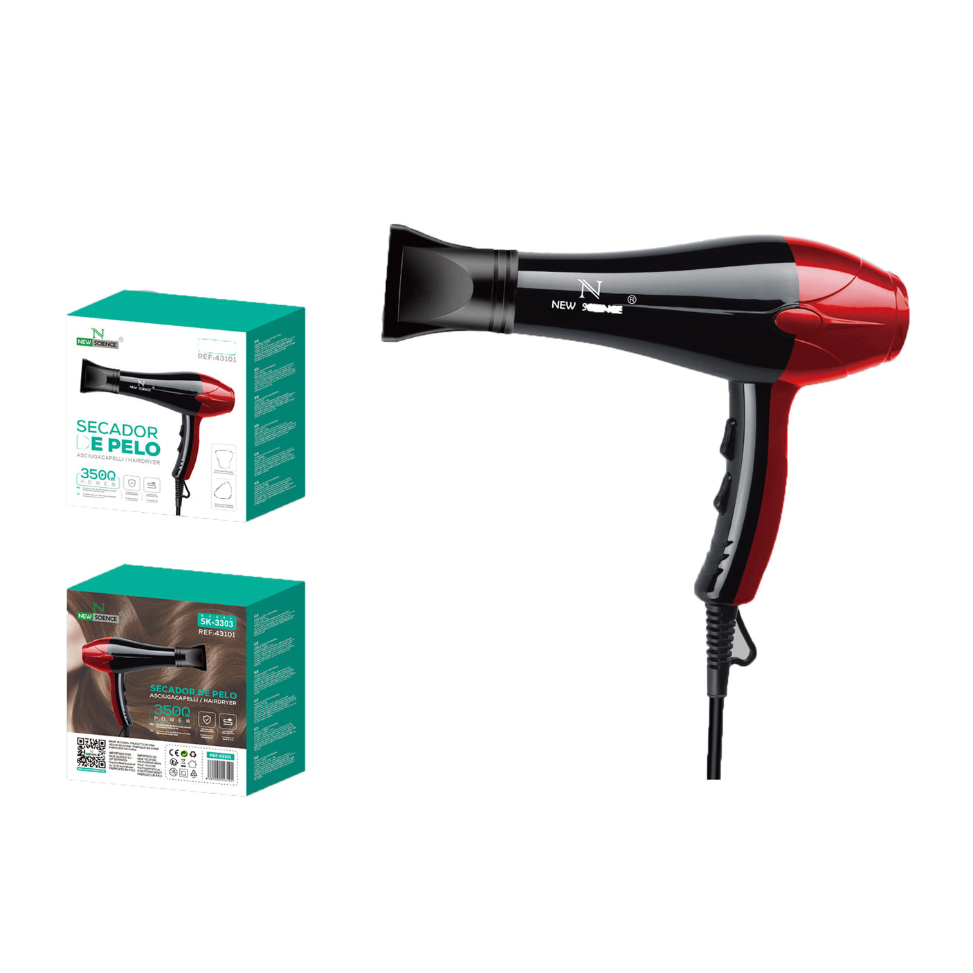 Secador de Cabelo 3500W Modelo 3303 