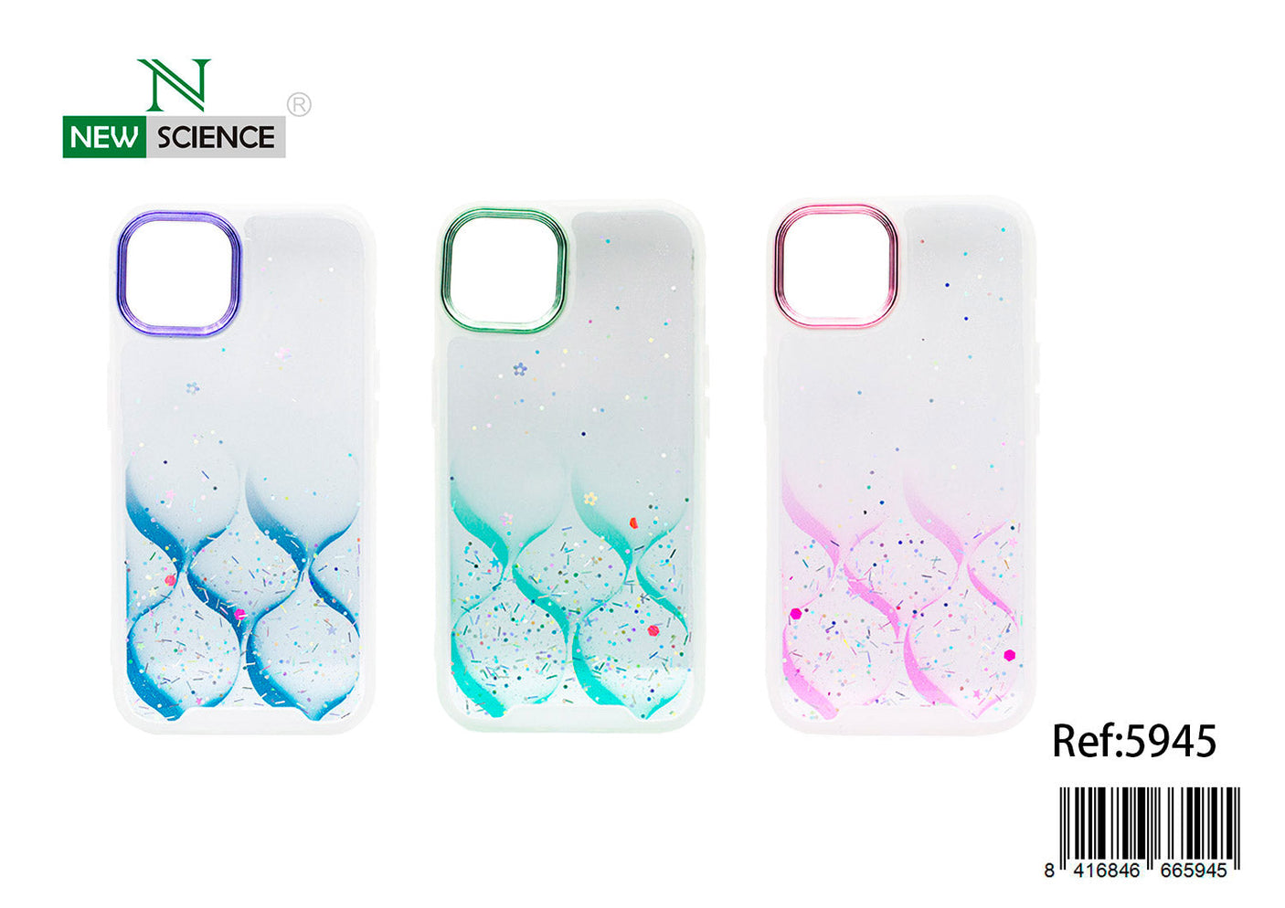 Capa em flocos com glitter para iPhone 13 Pro Max