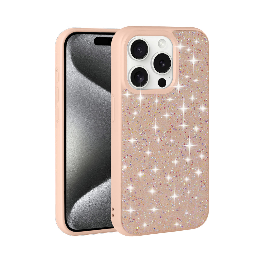 iPhone 15 Carcasa con Purpurina Brillante Cromada