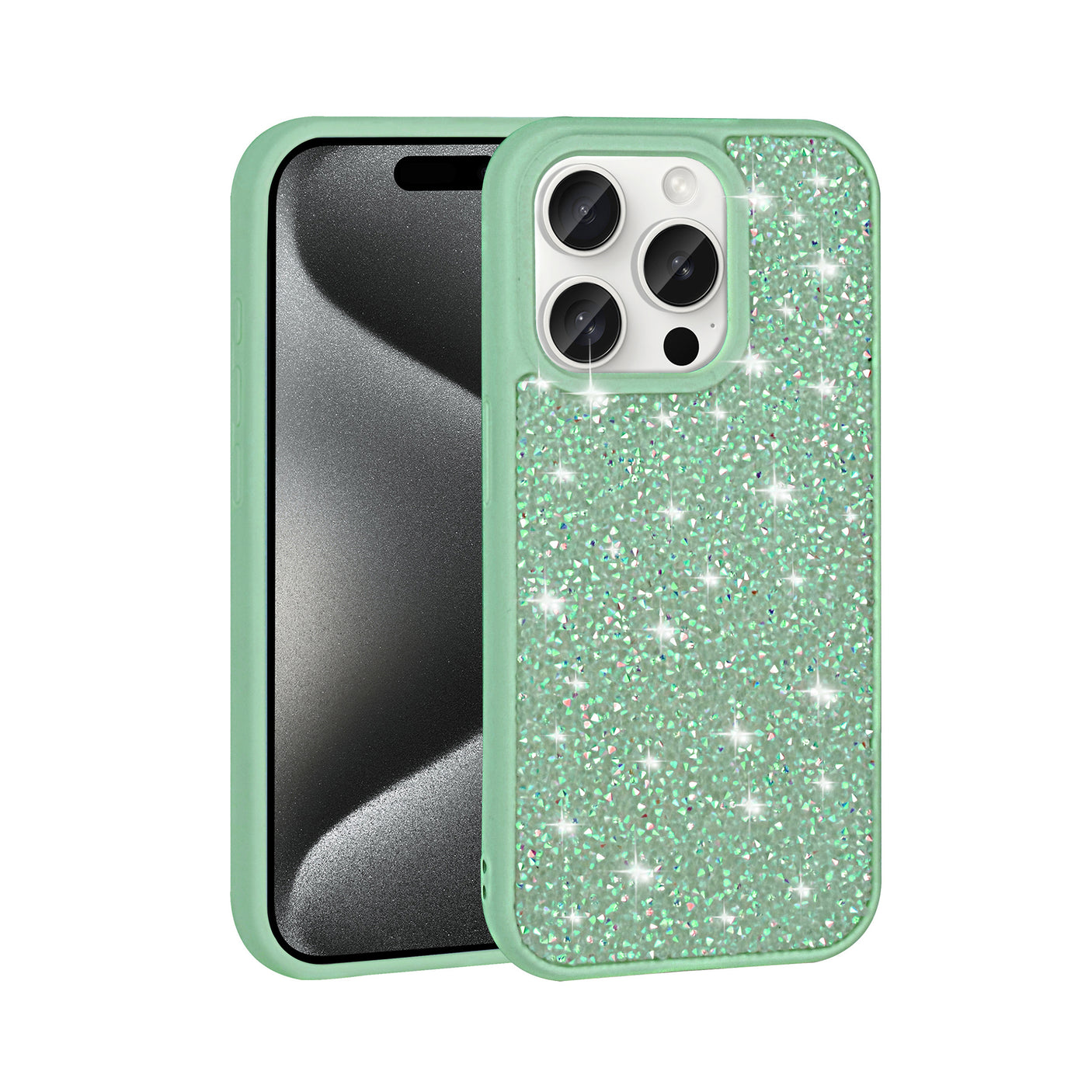 iPhone 15 Carcasa con Purpurina Brillante Cromada