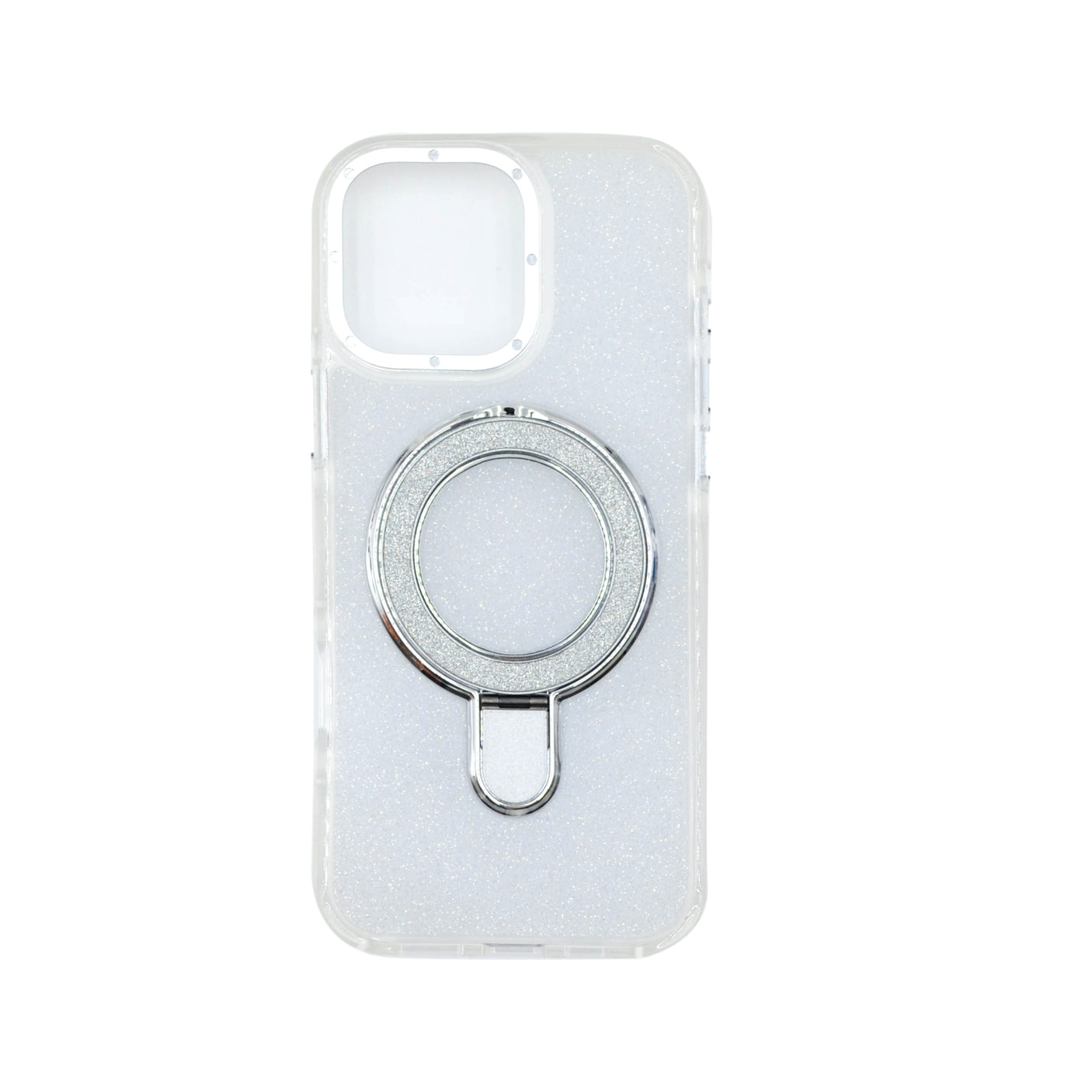 iPhone 16 Pro Carcasa Magsafe Brillante con Soporte Anillo Plegable