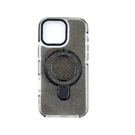 iPhone 16 Pro Max Carcasa Magsafe Brillante con Soporte Anillo Plegable