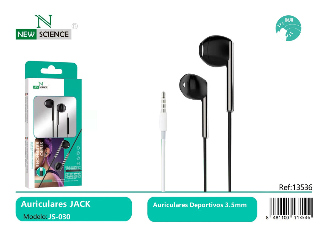 Auriculares 3.5mm Jack Metalizado JS-030