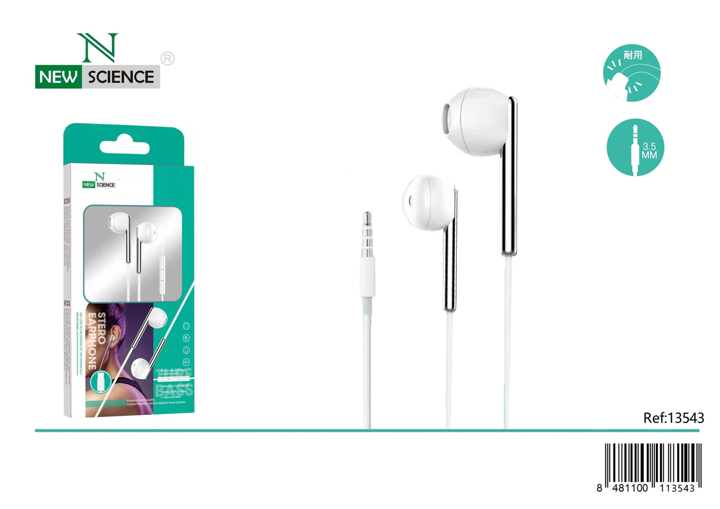 Fones de ouvido Jack metálico de 3,5 mm JS-030