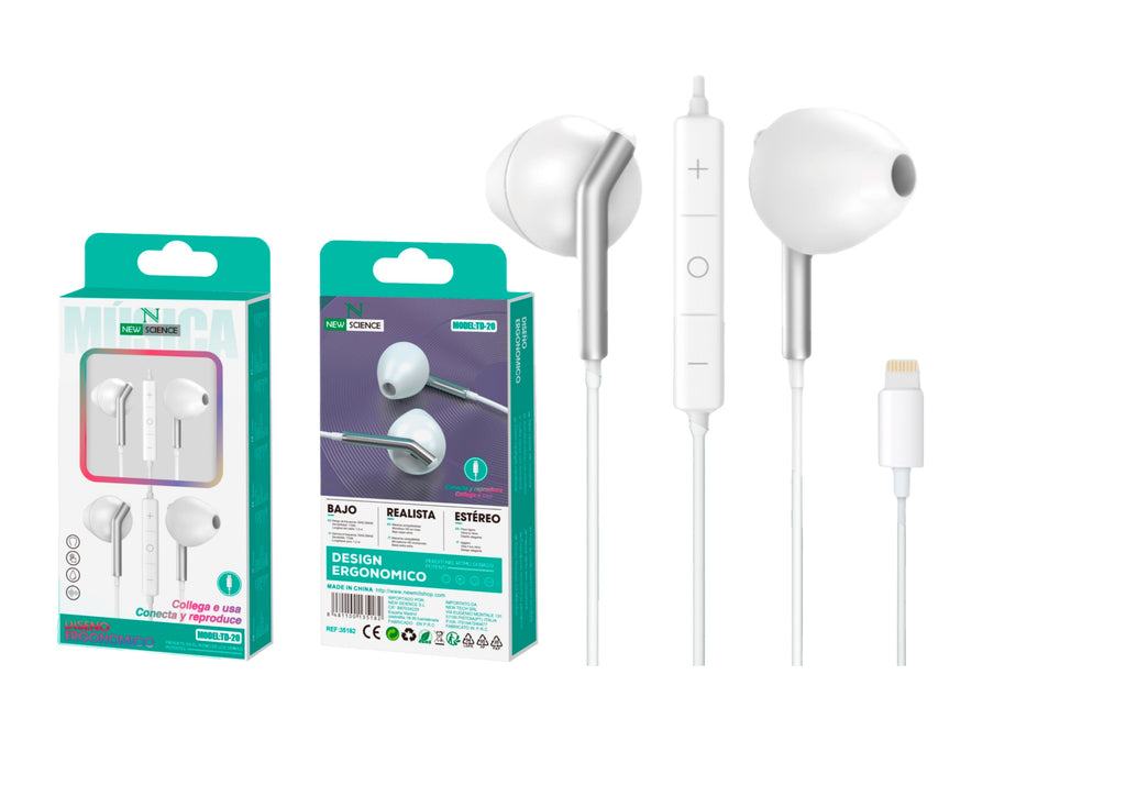 Auriculares Lightning para iPhone Conexión Directa TD-20