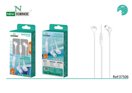 Fones de ouvido com conector de 3,5 mm e pad TD-37