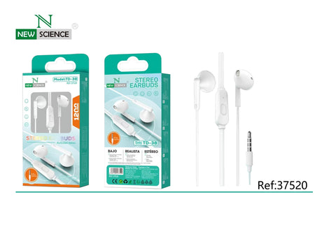 Fones de ouvido com conector de 3,5 mm TD-38