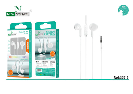 Fones de ouvido com conector de 3,5 mm TD-44