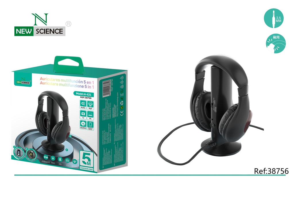 Multifunction Headphones with 5 Meter Cable A-624