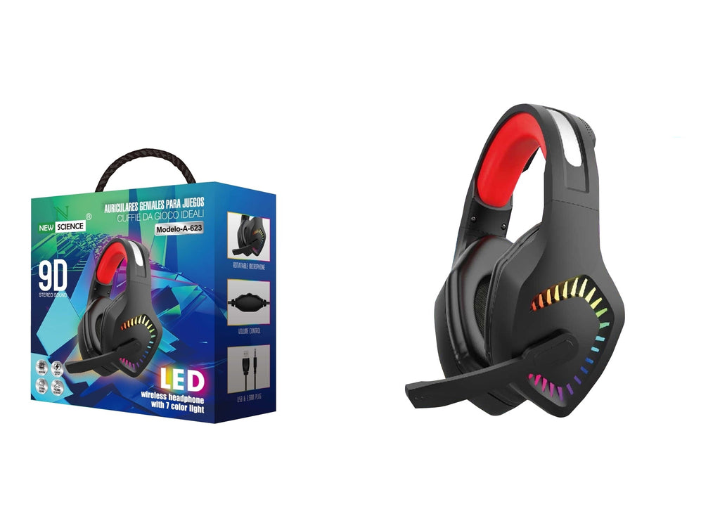 RGB LED Gaming Headphones with USB Cable A-623