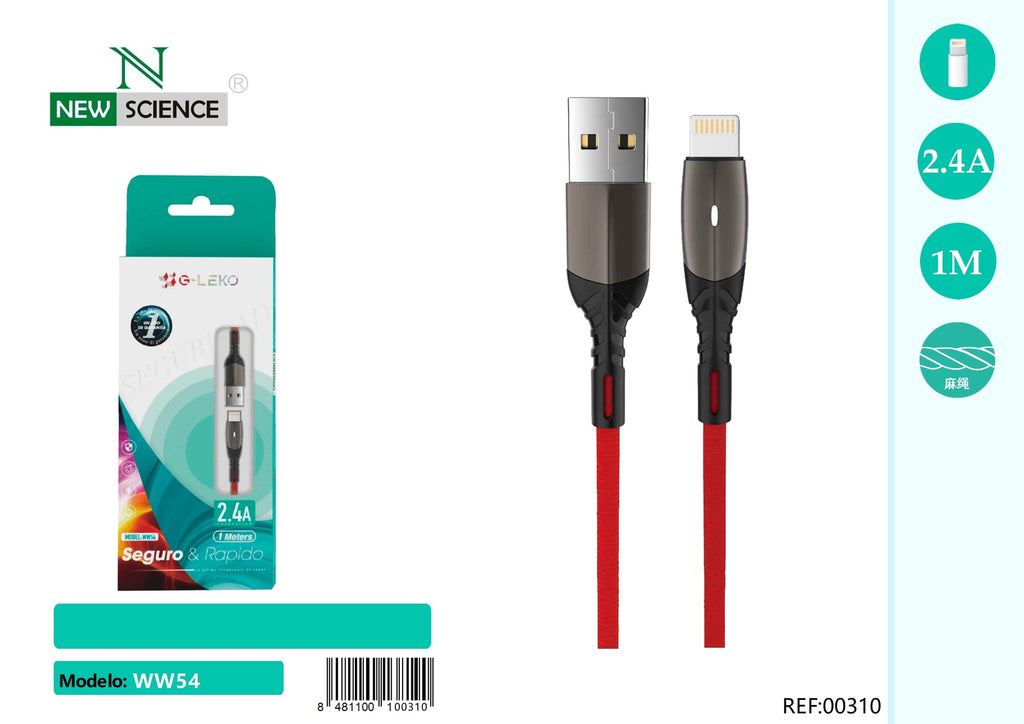 USB to iPhone Cable 2.4A 1M WW54