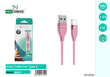 Cable USB a Type C 2.4A 1M WW57 Rosa