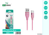 Cable USB a Type C 2.4A 1M WW57 Rosa