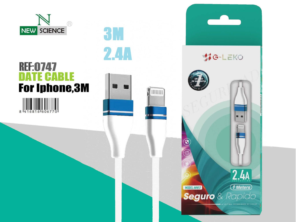 Cable USB a iPhone 2.4A WW57