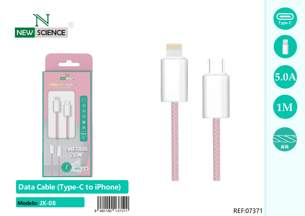 PD USB-C to iPhone Cable 20W 1M JX-08