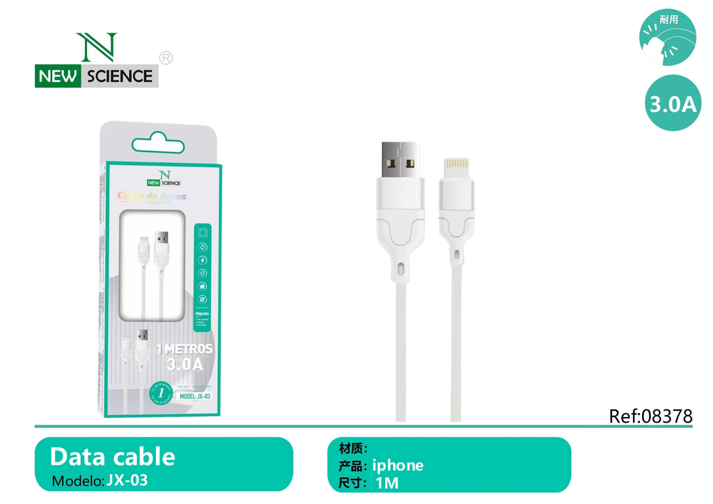 USB to iPhone Cable 3A 1M JX-03