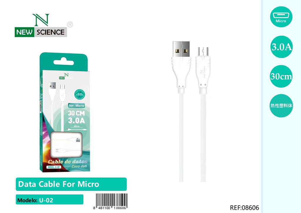 USB to Micro Cable 3A 30cm U-02