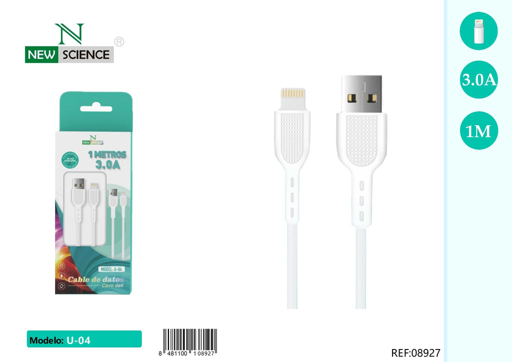 Cable USB a iPhone 3.0A 1M U-04