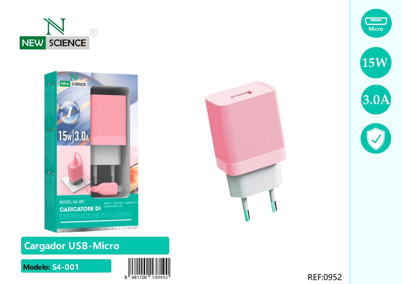 USB Charger for Micro 3A/15W S4-001