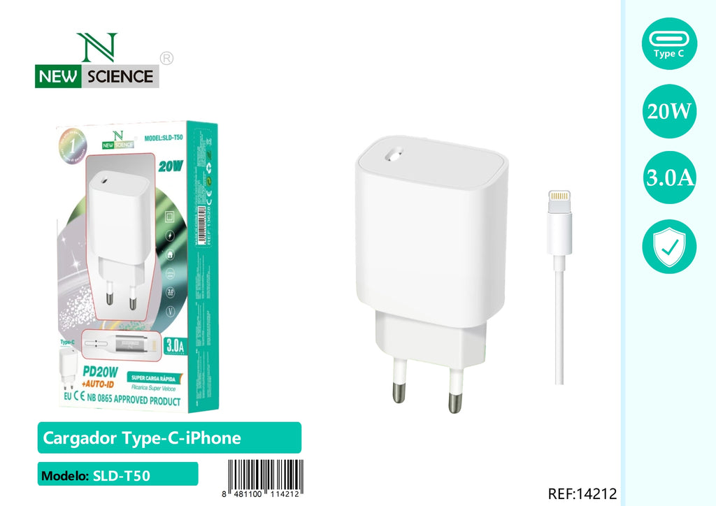 Cargador PD USB-C para iPhone 20W SLD-T50