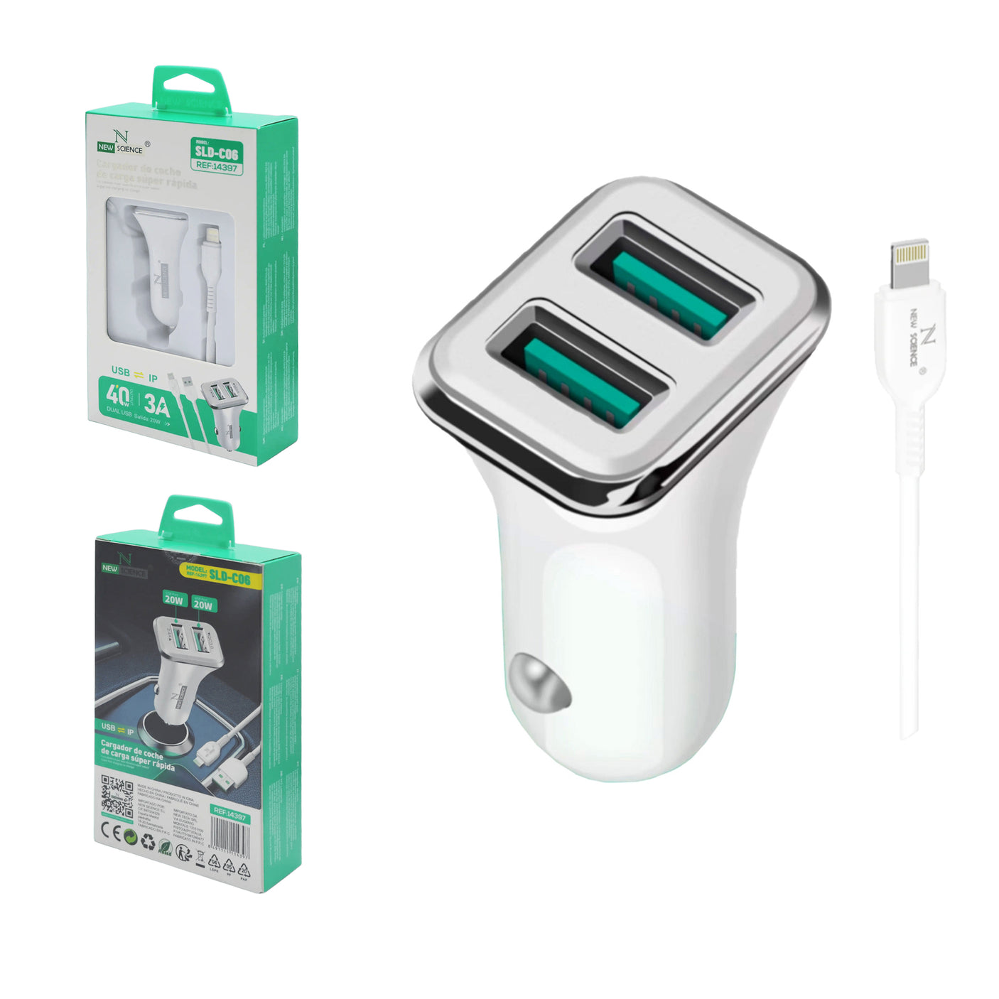 Cargador Coche 2USB para iPhone SLD-C06