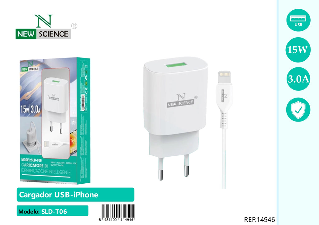 USB to iPhone charger 3A/15W SLD-T06