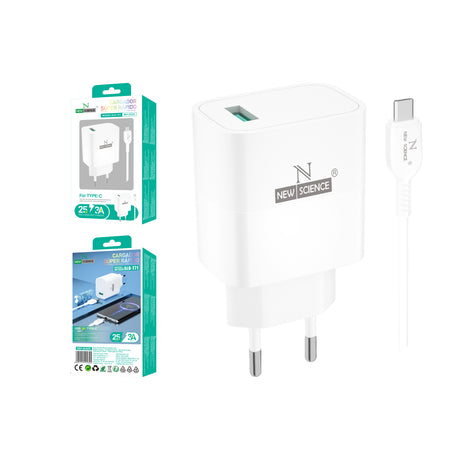 Cargador USB para Type C 3A/25W SLD-T71