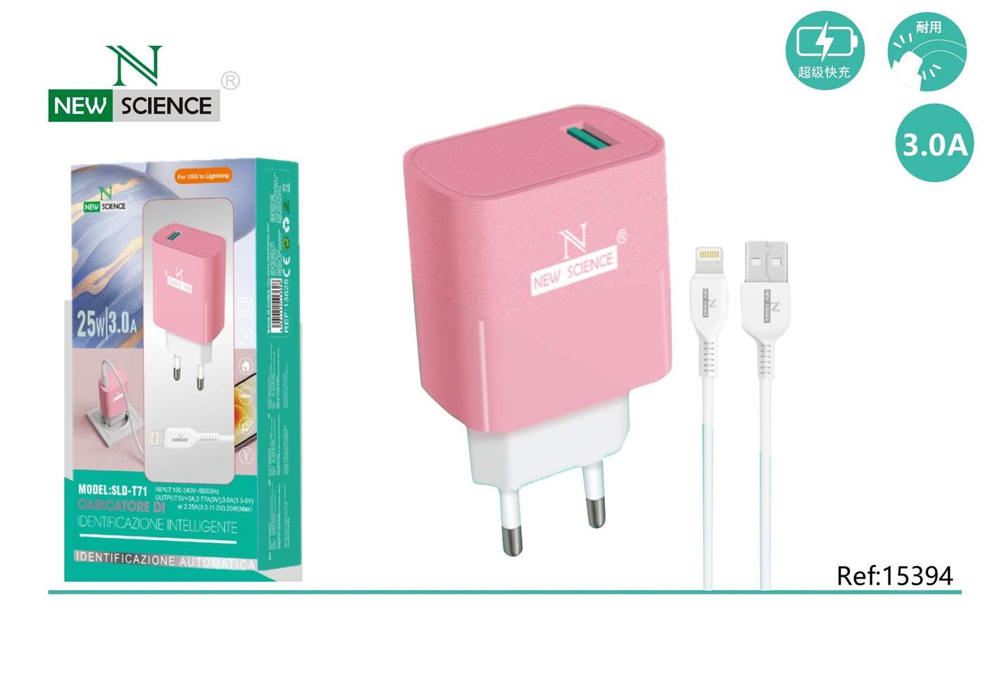 Cargador USB a iPhone 3A/25W SLD-T71