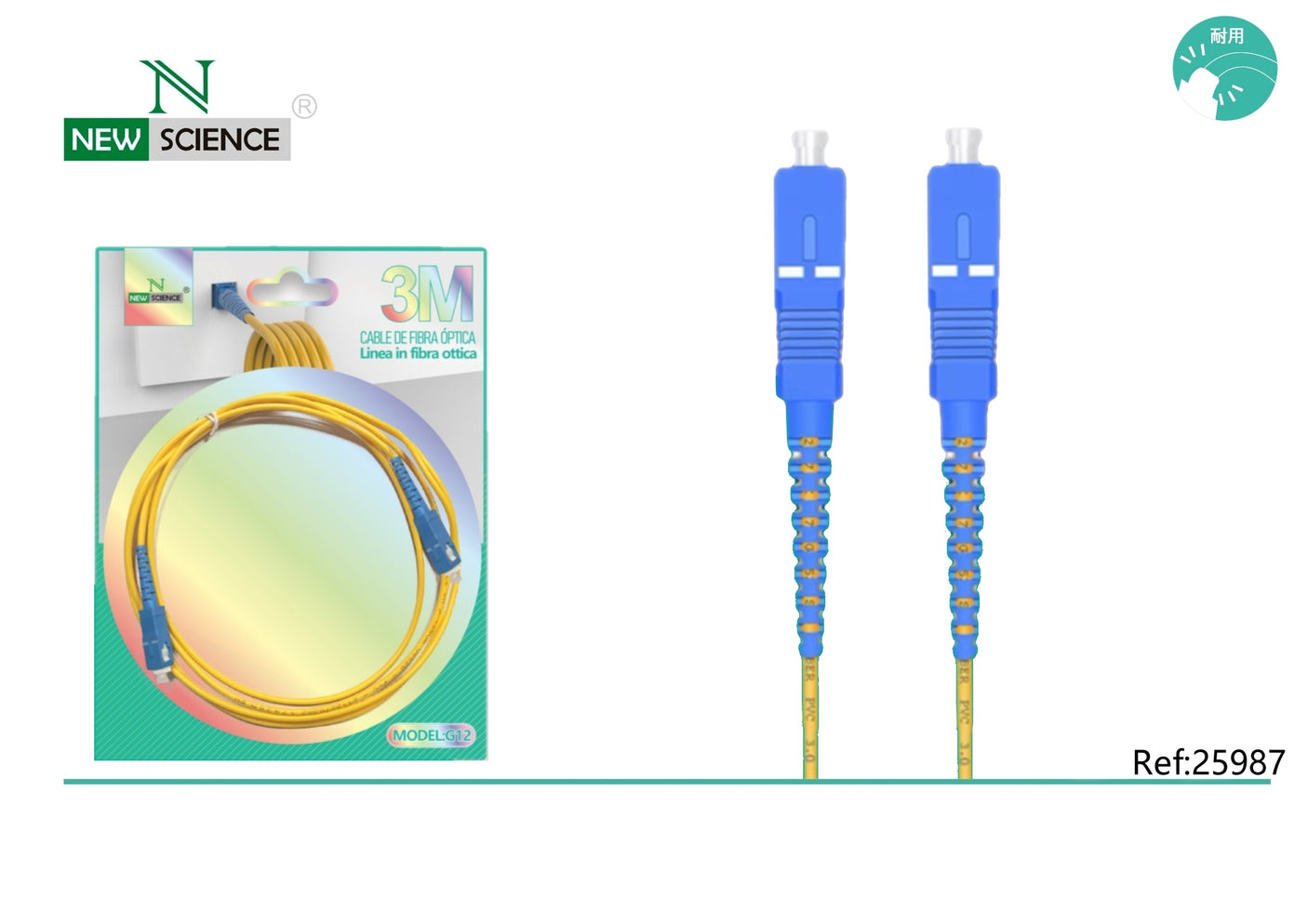 Cable de Fibra Óptica 3 Metros G12