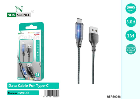 Cabo USB para Tipo C 3A 1M TWX-08