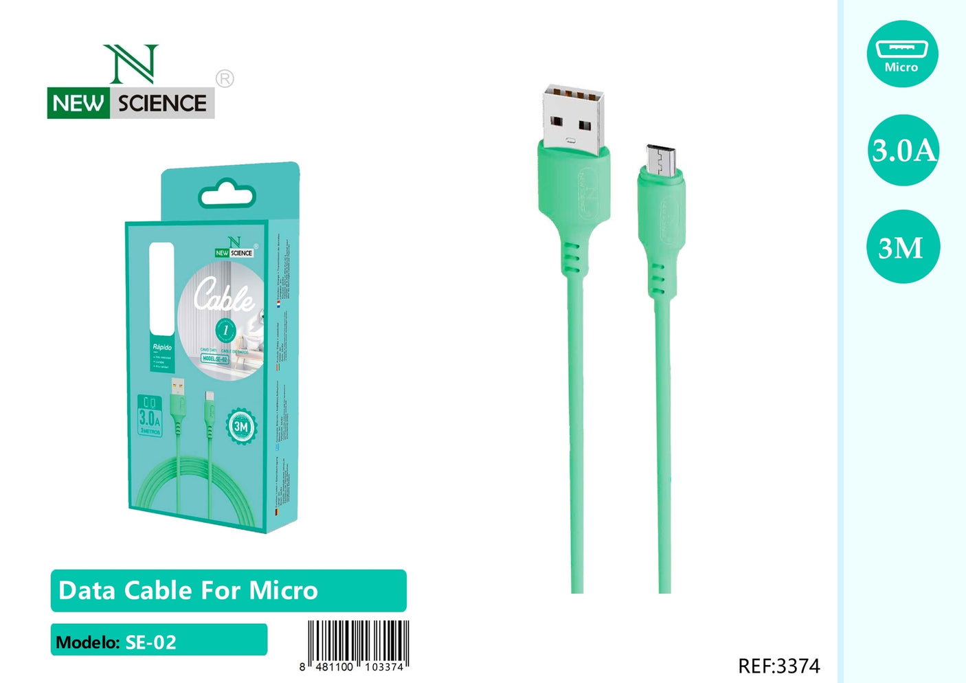 Cable USB a Micro 2.4A SE-02