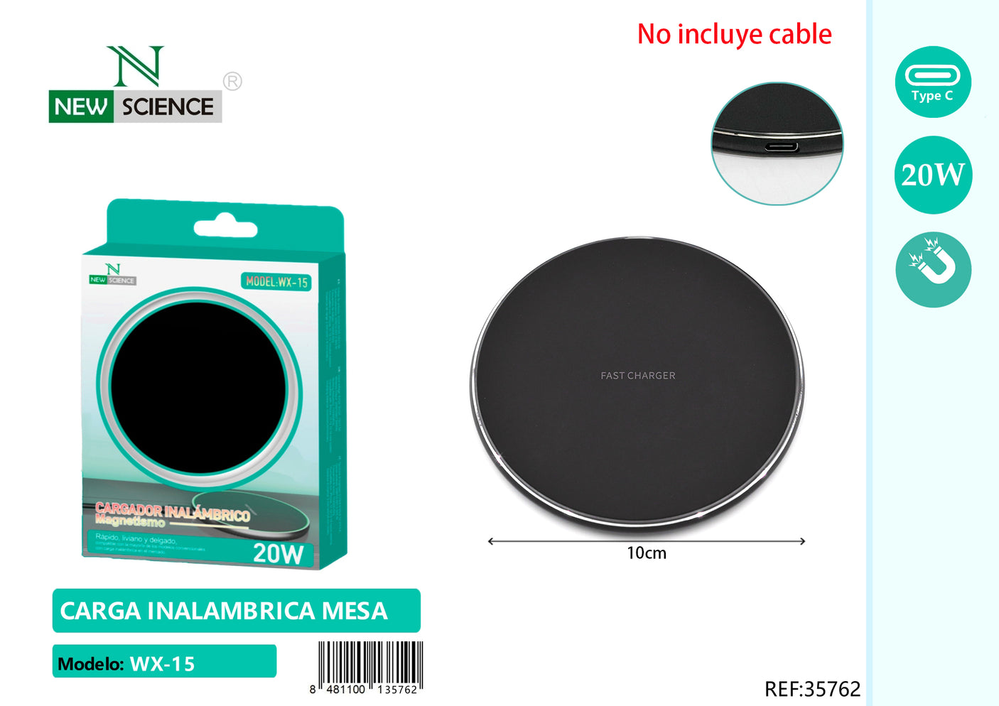 20W WX-15 Wireless Charging Base