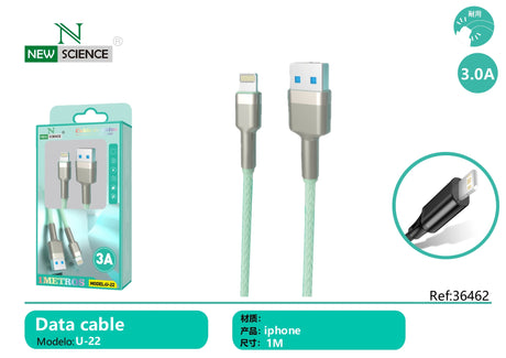 Cable USB a iPhone 3A 1M U-22