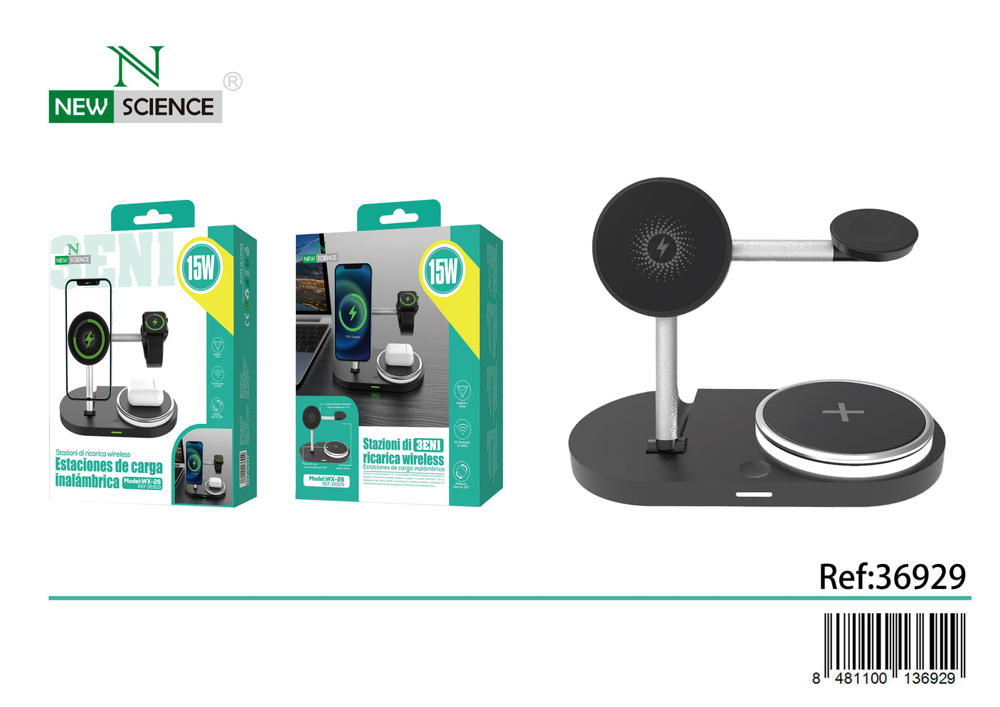 Wireless Charging Station 15W 3in1 WX-26