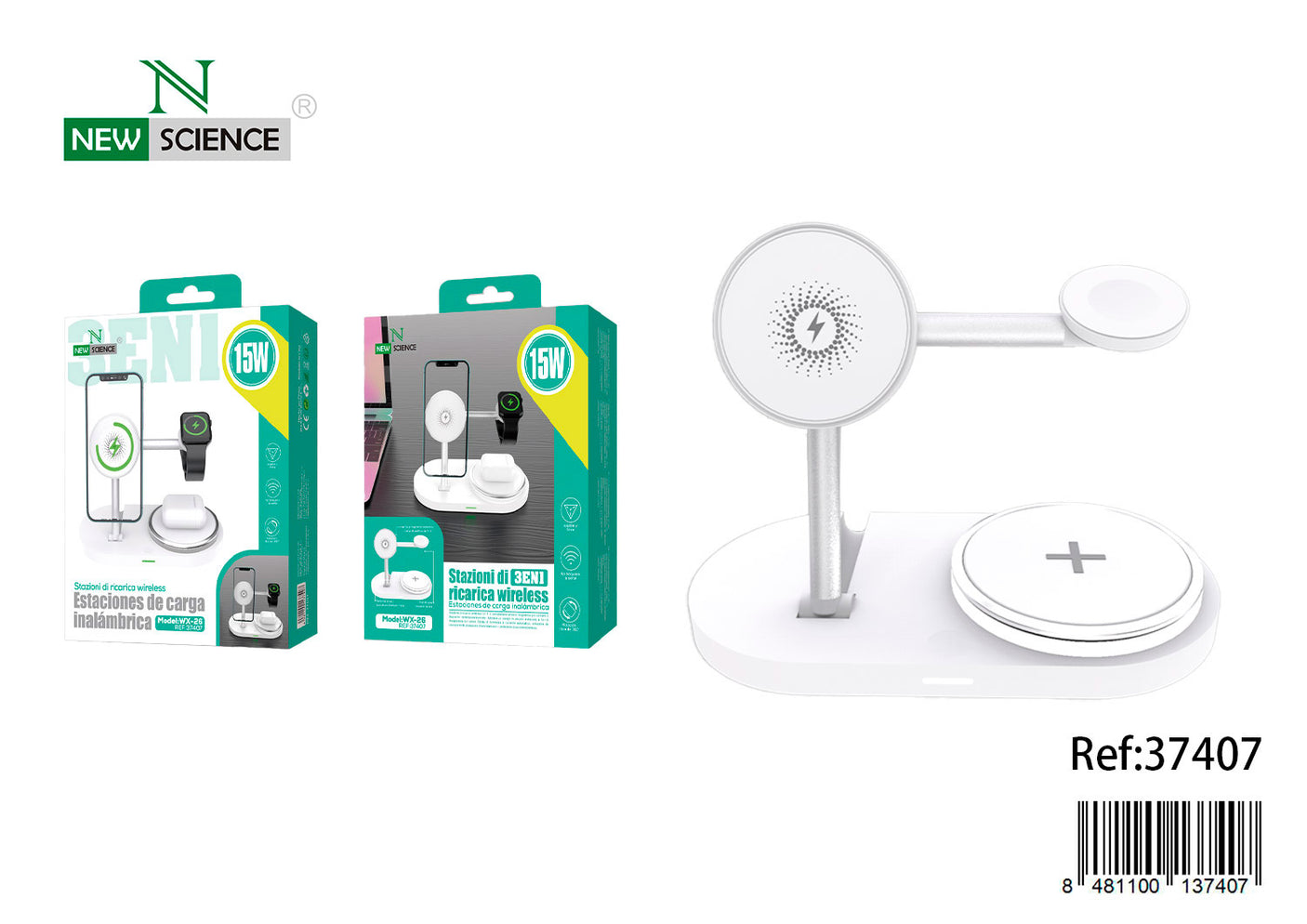 Wireless Charging Station 15W 3in1 WX-26